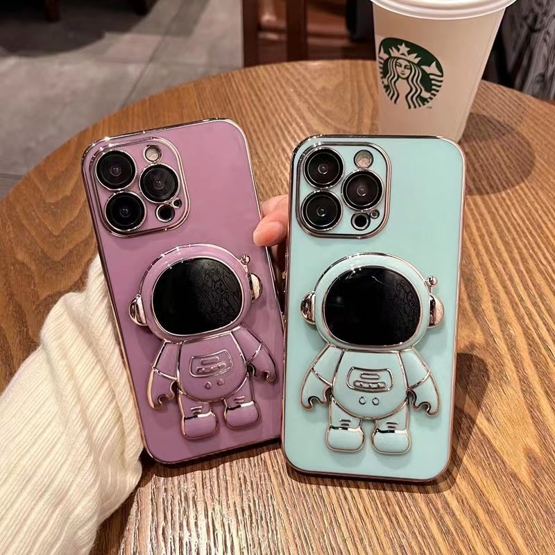 ốp lưng điẹn thoại Chống Sốc Hình Phi Hành Gia 3D Cho iPhone 7 8 plus xr xs max 11 12 13 14 pro max