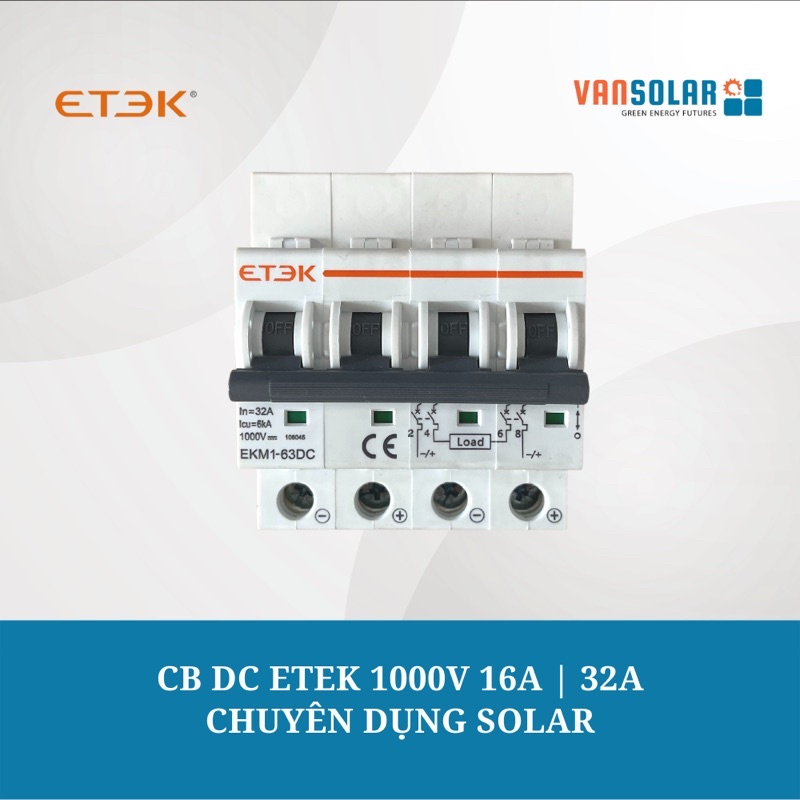 CB DC CHUYÊN DỤNG SOLAR ETEK 1000V 16A 32A