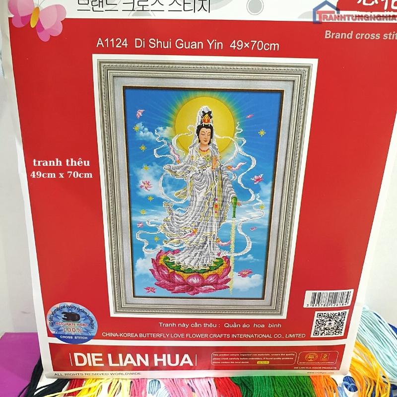 Sale tranh thêu chữ thập quan thế âm bồ tát