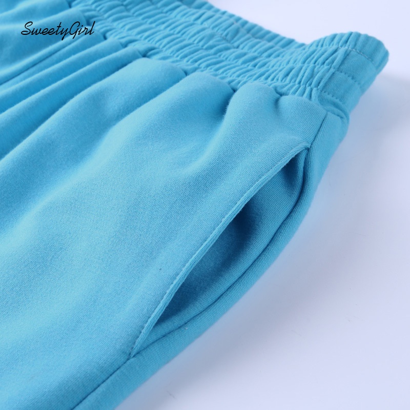 Quần Short Thể Thao Eo Cao Co Giãn In Chữ Thời Trang Dành Cho Nữ