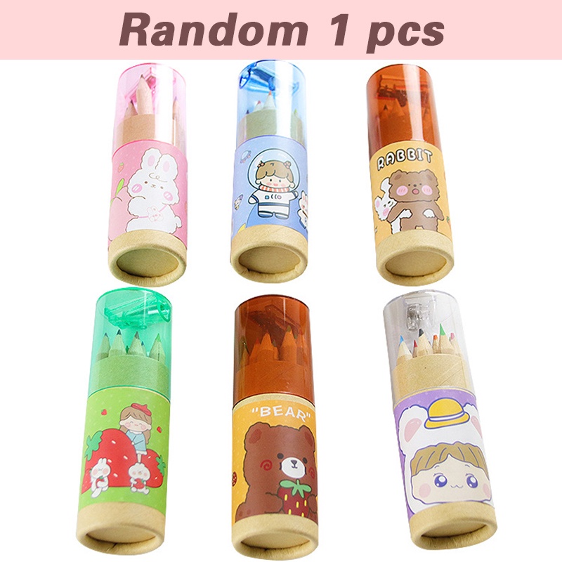 1 Gói 12 Cây Bút Chì Màu Với Đồ Gọt Bút Chì