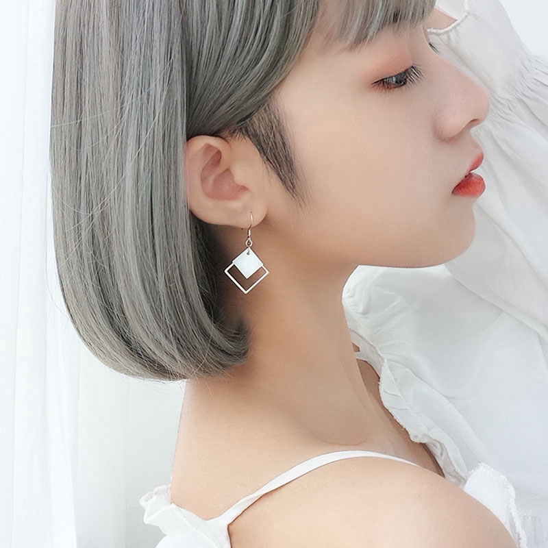 Đôi hoa tai móc hình vuông phong cách Hàn Quốc dành cho nữ