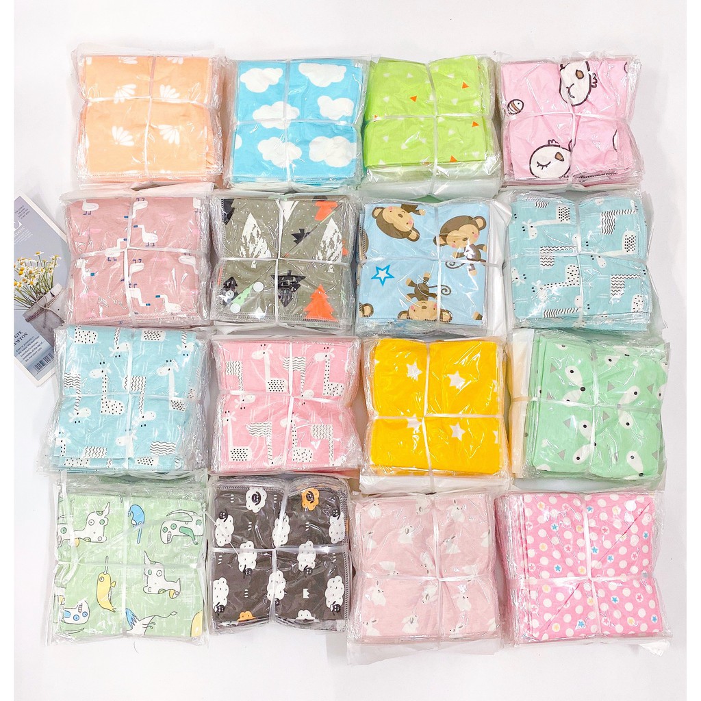 BÁN SỈ SET 10 YẾM MÀU XINH XẮN 100% COTTON CHO BÉ