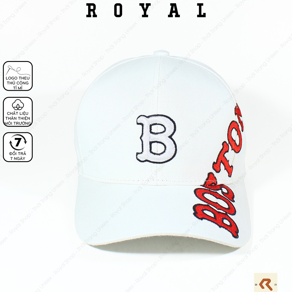 Mũ Lưỡi Trai Nón Lưỡi Trai Nam Nữ B Boston Vải Kaki Cotton Hàn - Royal Shop