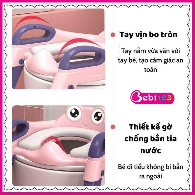 Thang bô vệ sinh thu nhỏ bồn cầu kèm tay vịn gấp gọn an toàn cho bé 【】