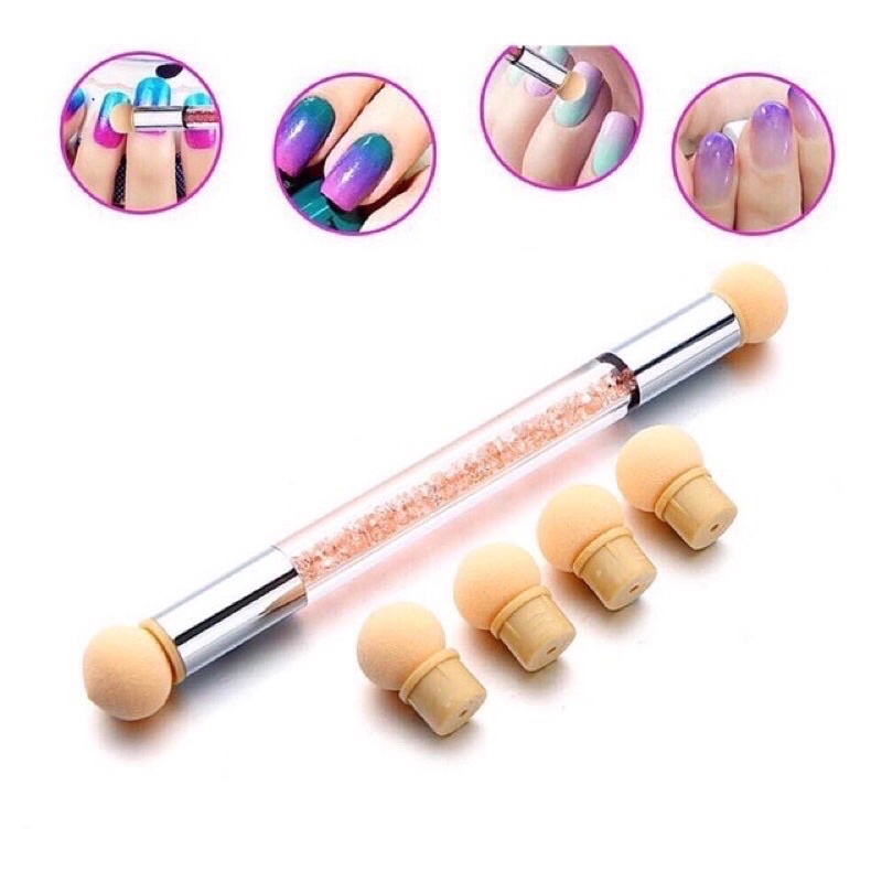 Bút Cọ Dặm Omber 2 đầu mút cán đá Tạo Phom Móng Cực Chuẩn