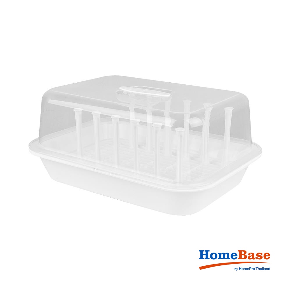 HomeBase SN Khay đựng ly bằng nhựa Thái Lan SN560 W30xH18.5xD41cm màu trắng