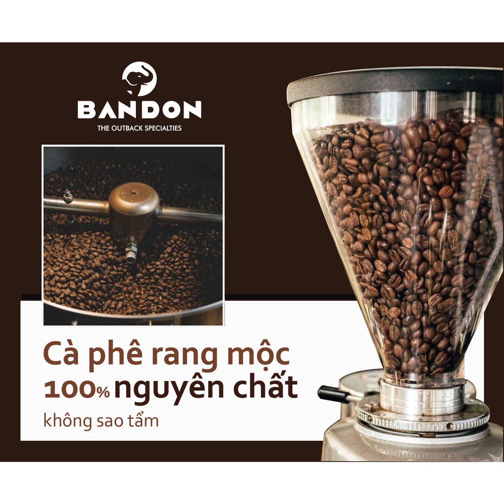 Cà phê phin nguyên chất rang xay mộc sạch BANDON THINK đắng dịu, thơm ngát 30% Arabica Cầu Đất 70% Robusta Buôn Ma Thuột