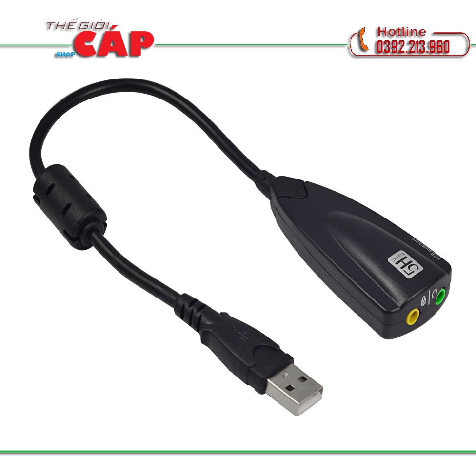 Cáp chia tín hiệu Micro và Loa âm thanh 3D cao cấp - Usb sound 7.1