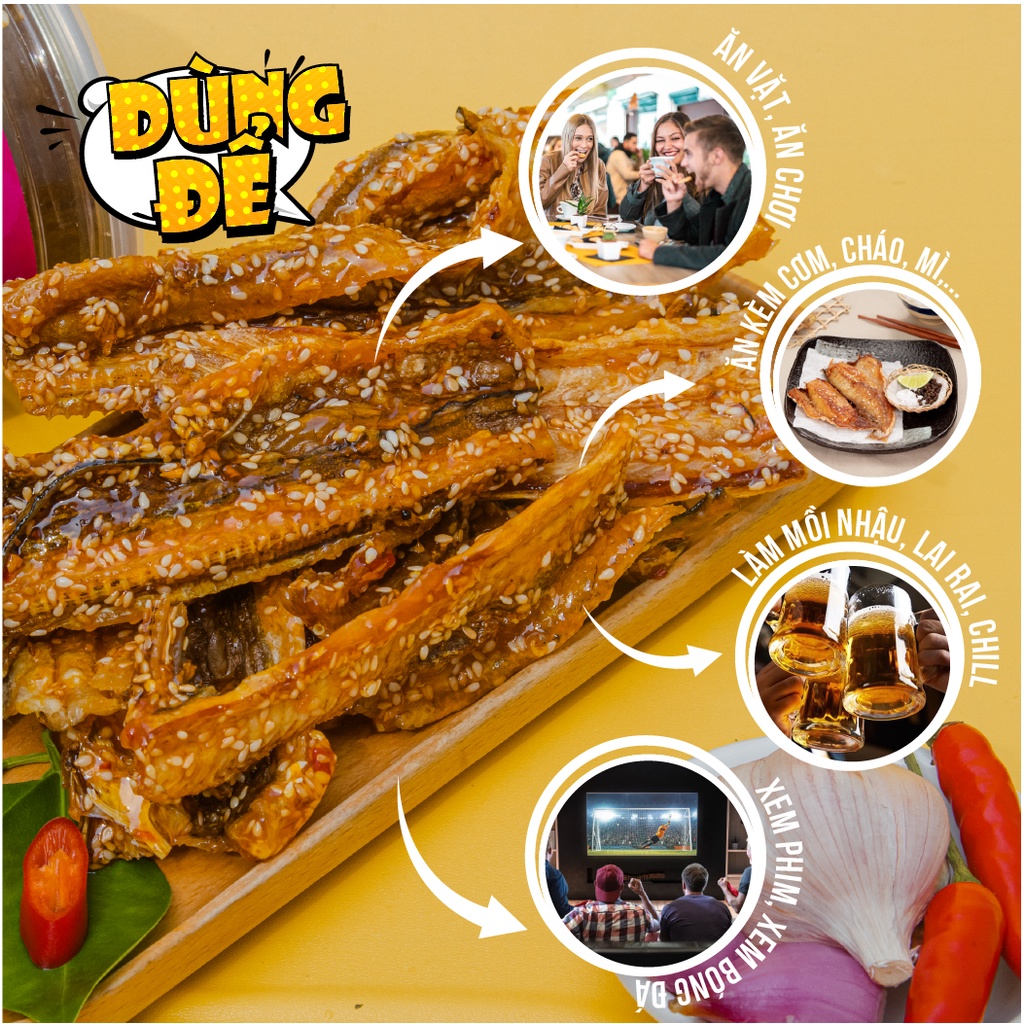 Khô cá khoai rim mè 200g đồ ăn vặt ngon giá rẻ Đệ Nhất Khô Đặc Sản Phan Thiết AV19