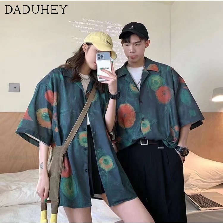 Áo khoác tay ngắn họa tiết tranh sơn dầu dáng rộng phong cách Mỹ retro vintage thời trang đường phố thường ngày cho nữ