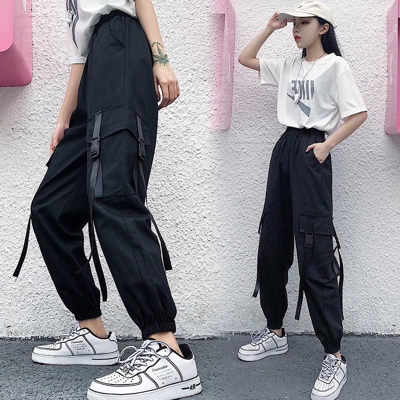 Quần dài lưng cao kiểu dáng thể thao thời trang phong cách Hàn Quốc cho nữ | BigBuy360 - bigbuy360.vn