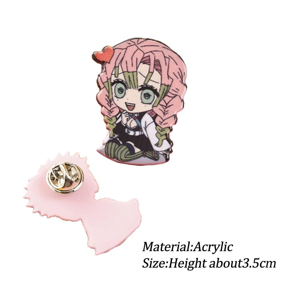 Huy hiệu cài áo hình hoạt hình Demon Slayer DIY bằng acrylic