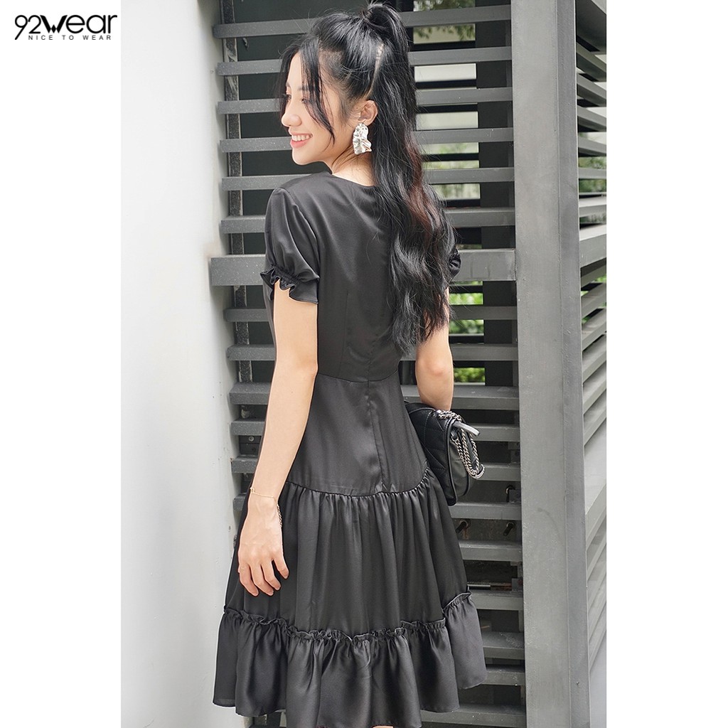 Đầm váy nữ công sở 92WEAR dáng xòe ngắn tay đuôi cá DEW0171 | BigBuy360 - bigbuy360.vn