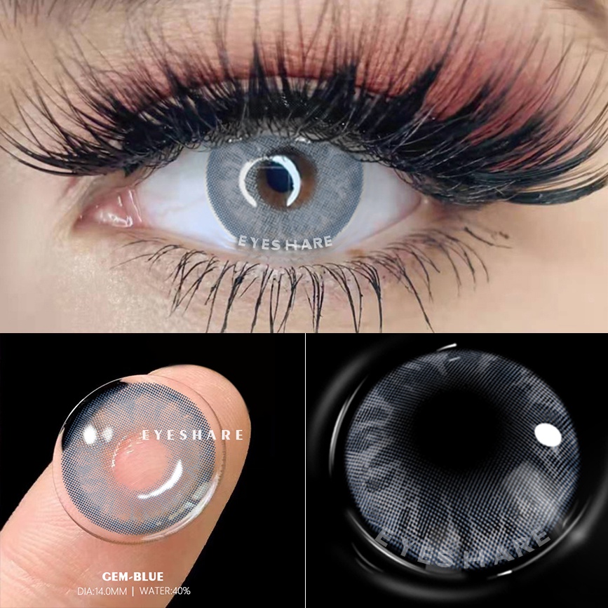 EYESHARE Cặp kính áp tròng mắt mèo nhiều màu sắc thời trang