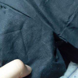 vải thêu linen bột màu đen và cam