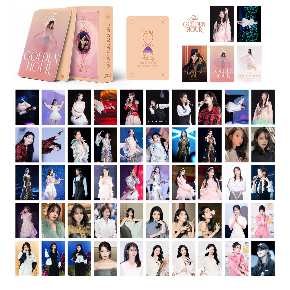Thẻ lomo 55 ảnh/ hộp Kpop IU The Golden Hour Photocard 2022 SEASON'S GREETINGS