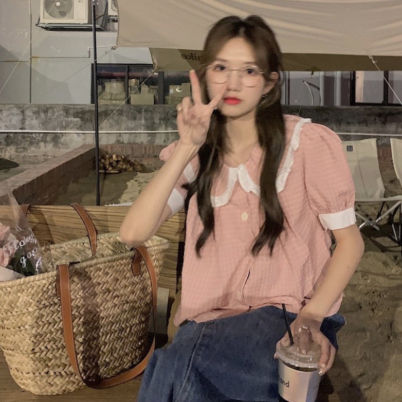 Áo hoa nhí baby doll cổ sen siêu yêu Ulzzang style  Hàng quảng Châu