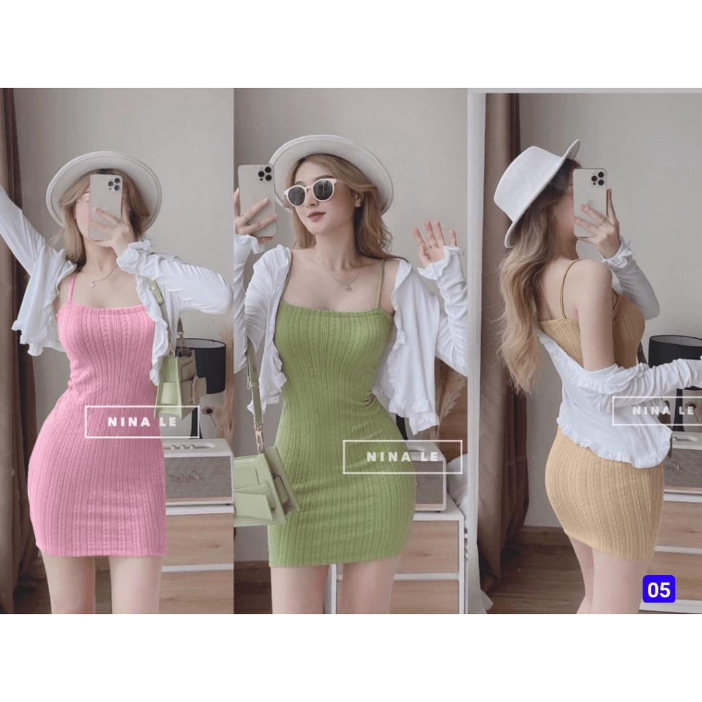 [ COMBO ÁO/VÁY ] SET ĐẦM GÂN/ ÁO KHOÁC COTTON, CHẤT VẢI THOÁNG MÁT, PHONG CÁCH TIỂU THƯ HÀN QUỐC, DỄ PHỐI ĐỒ, ĐI LÀM/ ĐI