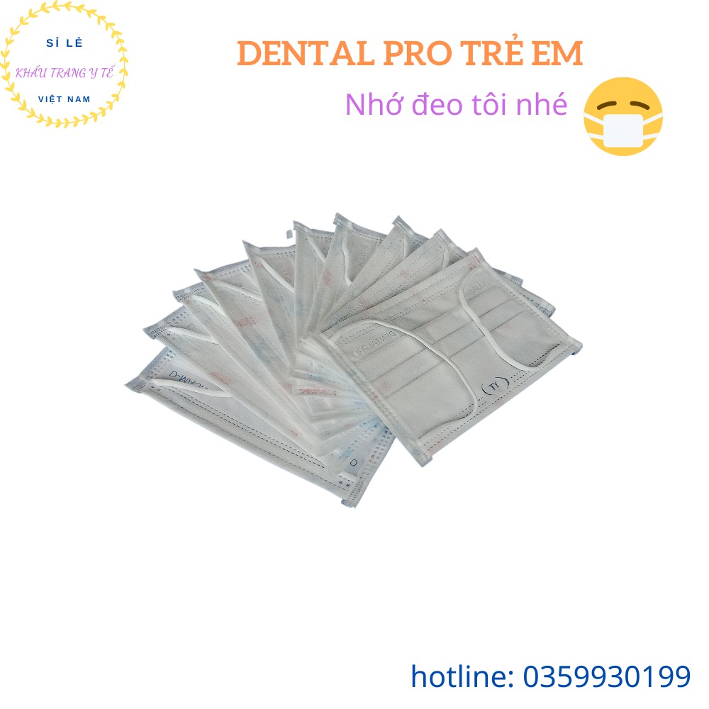 [YT DENTAL PRO] Khẩu Trang Y Tế Khẩu Trang Kháng Khuẩn Trẻ Em 4 Lớp Hộp 50 Chiếc Có Hình Màu Xanh, Màu Trắng, Màu Hồng