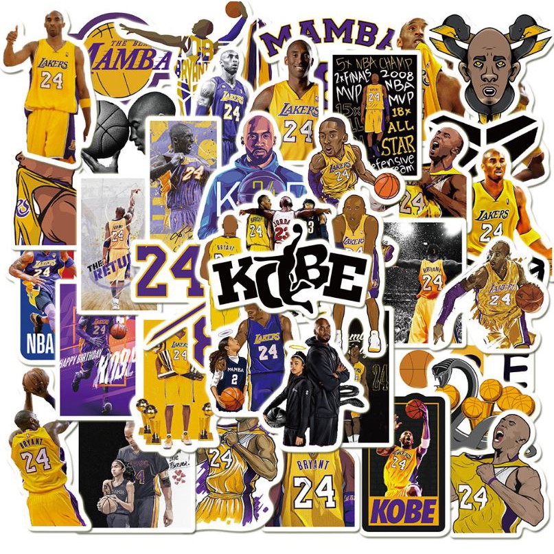 Sticker KOBE BRYANT nhựa PVC không thấm nước, dán nón bảo hiểm, laptop, điện thoại, Vali, xe, Cực COOL #67