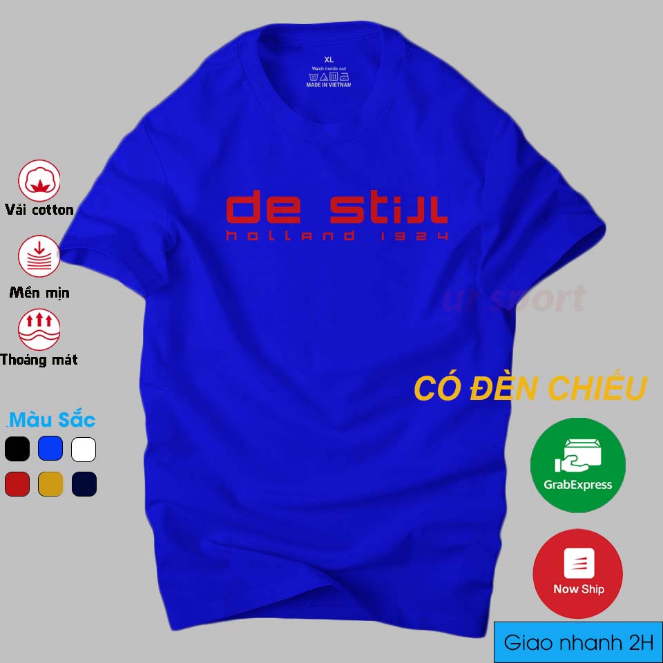 Áo thun nam De stijl thời trang cá tinh, áo nam vải cotton 4 chiều cao cấp thoáng mát