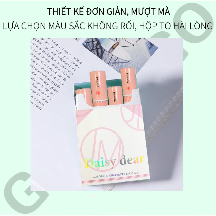 HENGFANG Set 4 cây Son Tuýp nhỏ Velvet Matte Lipstick Son môi không thấm nước và lâu trôi (KB-CY04)