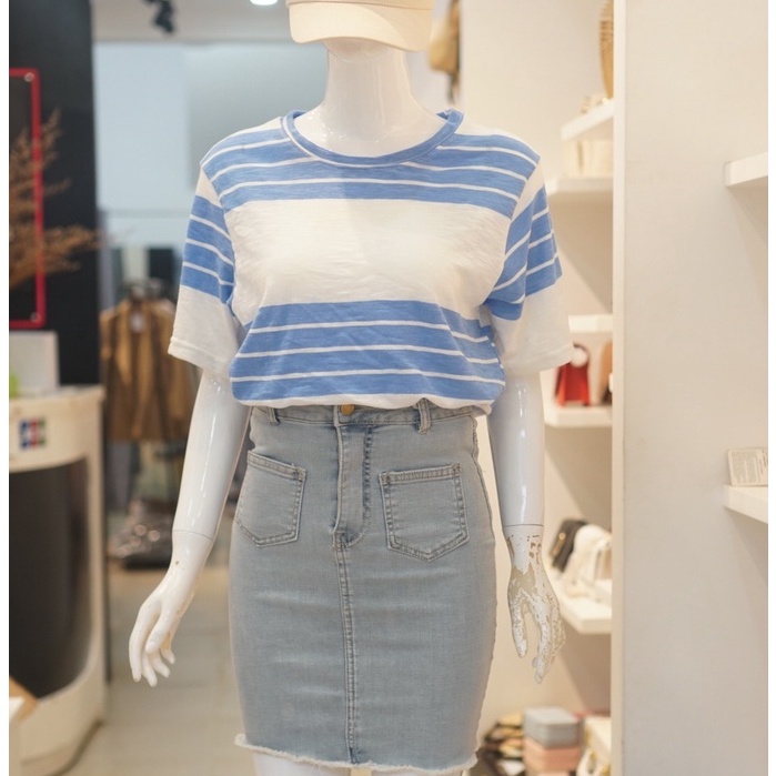 Áo thun sọc cotton nữ MENINA , chất thun cotton thời trang