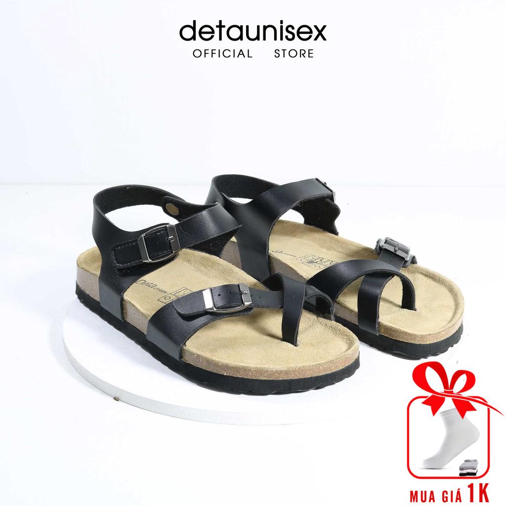 Dép Birken đế trấu sandal xỏ ngón nam nữ Detaunisex cực bền êm chân - SATA22