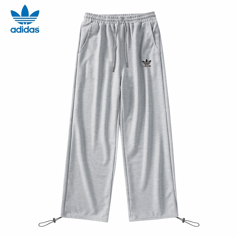 Quần Thể Thao Adidas Dệt Kim Ống Rộng Co Giãn Tốt Thêu Logo Cá Tính Cho Cặp Đôi