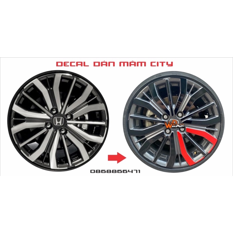 Decal dán mâm city 2019 (5bánh)