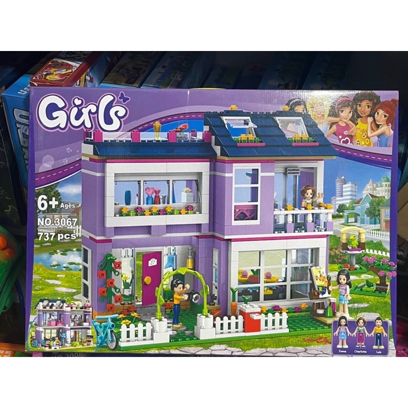 Đồ chơi xếp hình bé gái friends ngôi nhà tím thơ mộng