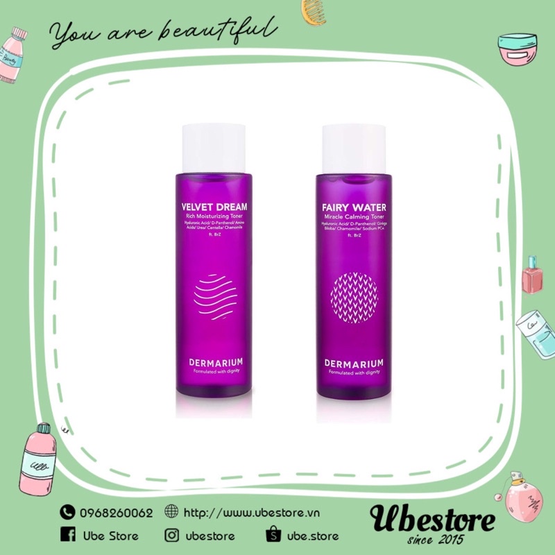 TONER CẤP ẨM DERMARIUM 150ML (FAIRY WATER - VELVET DREAM)