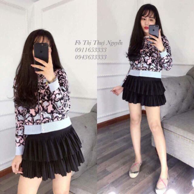 Chân váy dập li tầng QCL1