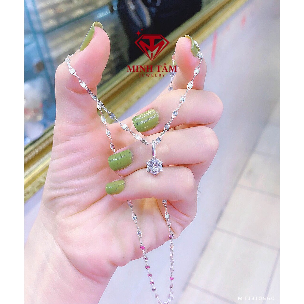 Dây chuyền bạc nữ mặt nụ đá bạc ta cao cấp Minh Tâm Jewelry