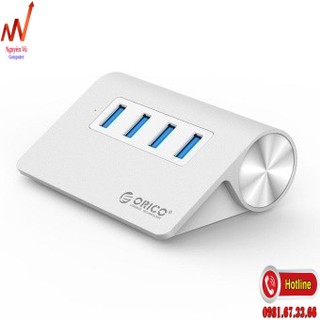 Bộ chia usb hub 4 cổng usb 3.0, bạc, orico m3h4