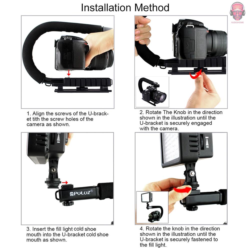 AUDI   PULUZ U-Shaped Portable Handheld Camera Holder Video Handle DV Bracket C-Shaped Steadicam Stabilizer Kit for All SLR Cameras and Home DV Camera