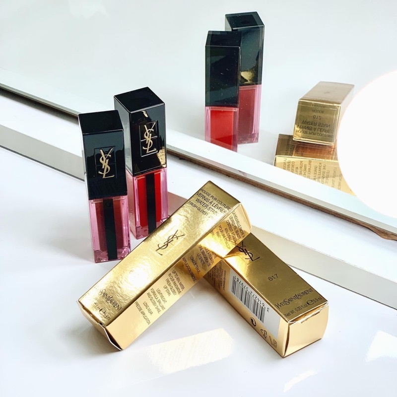 Son YSL Rouge Pur Couture Vernis À Lèvres Fresh Glossy Stain - màu 610, 612, 613, 617, 618