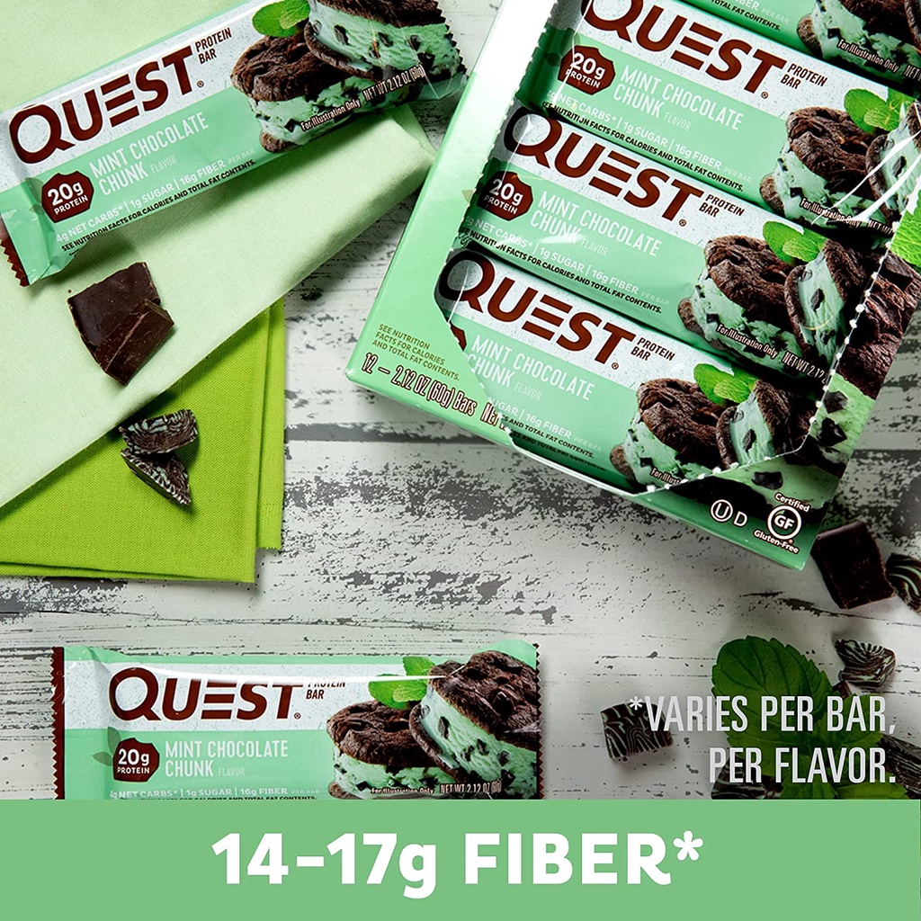 Bánh Protein Bar Quest bán chạy nhất Amazon hộp 12 bar đủ vị