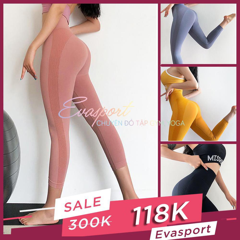 Quần lửng cap cao tập gym, yoga, aerobic nữ MISSHINE dệt kim co giãn tốt nâng mông