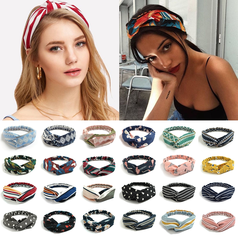 (Hàng Mới Về) Băng Đô Turban Thắt Nút In Họa Tiết Phong Cách Bohemian