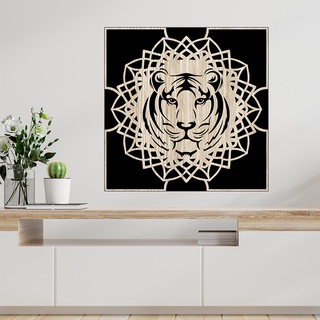 Tranh mandala họa tiết hình con hổ