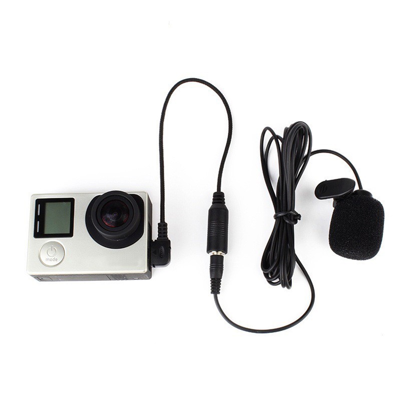 Bộ Micro Gắn Ngoài Jack 3.5mm Kèm Cáp Usb Mini Cho Gopro Hero 3 3 + 4 Camera Gopro Pro