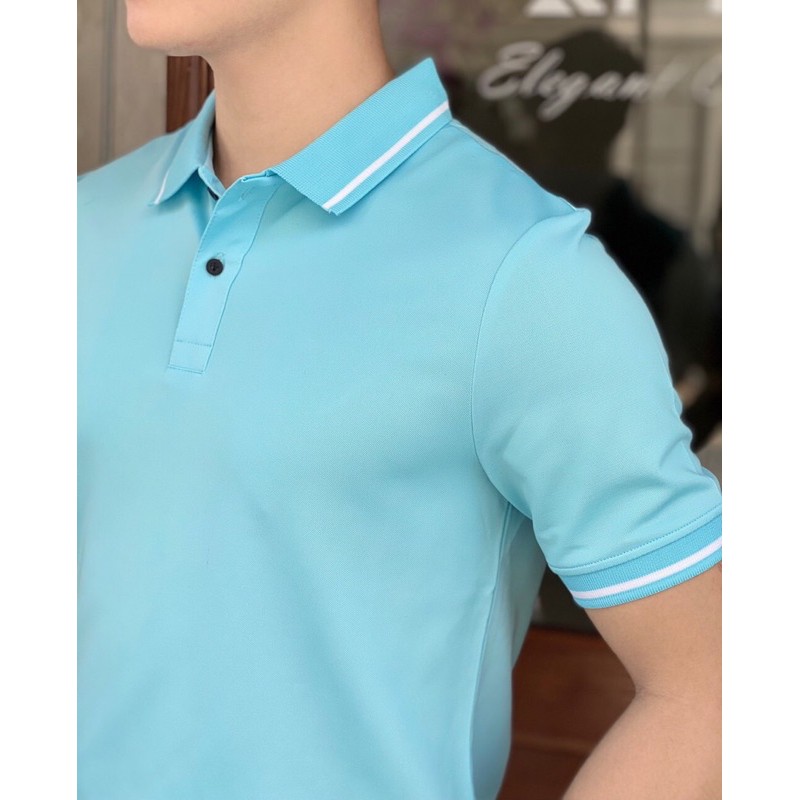 [Video Thật]Áo Thun Nam Trơn Vải Cá Sấu Cotton Cao cấp Ngắn Tay Cổ Bẻ Phối Viền, Áo Phông Nam TT PoLo Mát Mịn 50_90kg | BigBuy360 - bigbuy360.vn