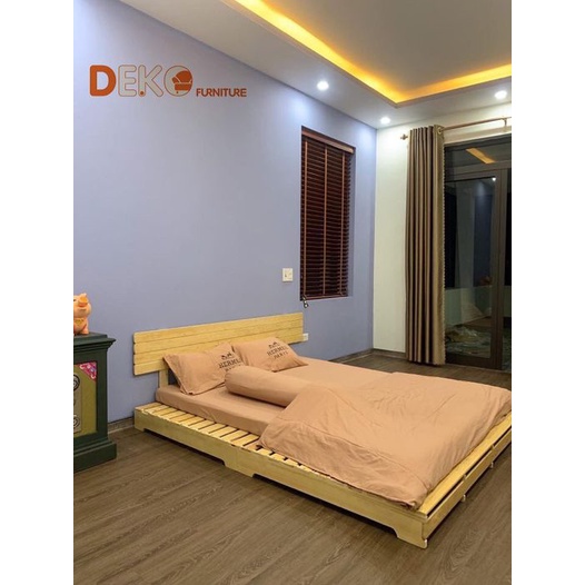 Giường pallet cải tiến có đầu giường DEKO FURNITURE DK06