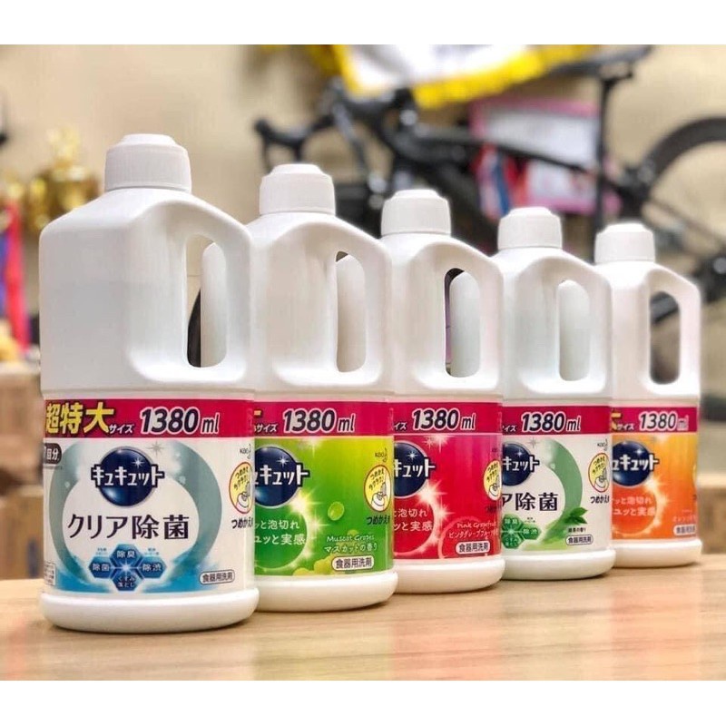 Nước rửa chén đậm đặc Kao 1380ml, nước rửa bát Nhật cao cấp an toàn cho da