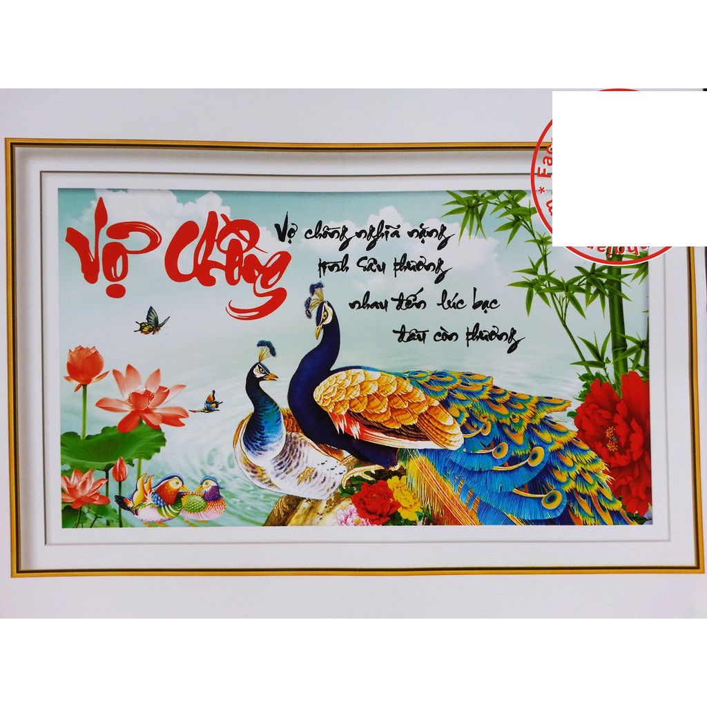 Tranh thêu chữ thập Vợ Chồng kt60x38cm X8103