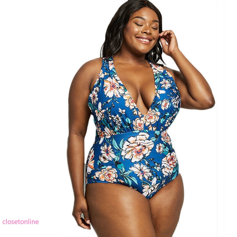 Áo tắm một mảnh cỡ lớn trang trí hoa xinh xắn cho nữ | BigBuy360 - bigbuy360.vn