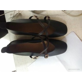 Giày búp bê nữ kiểu dáng basic dây đan chéo gót 3 phân đế dẻo vintage