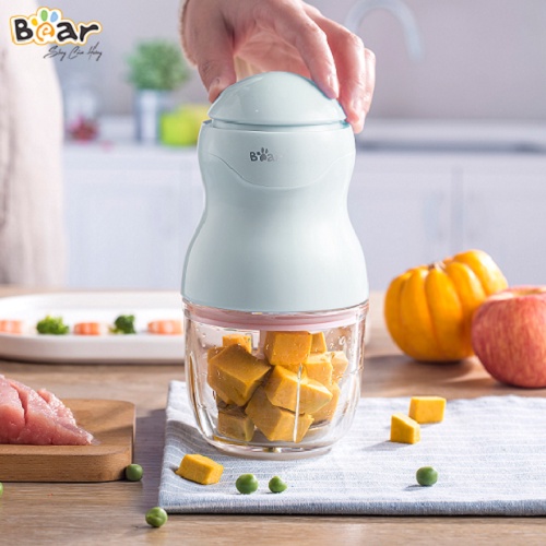 Máy Xay Ăn Dặm Bear Mini 0,3L Nhỏ Gọn Xay Ăn Dặm, Sinh Tố Thiết Kế 3 Lưỡi Dao Sắc Bén Xay Nhuyễn Mọi Thực Phẩm B03V2